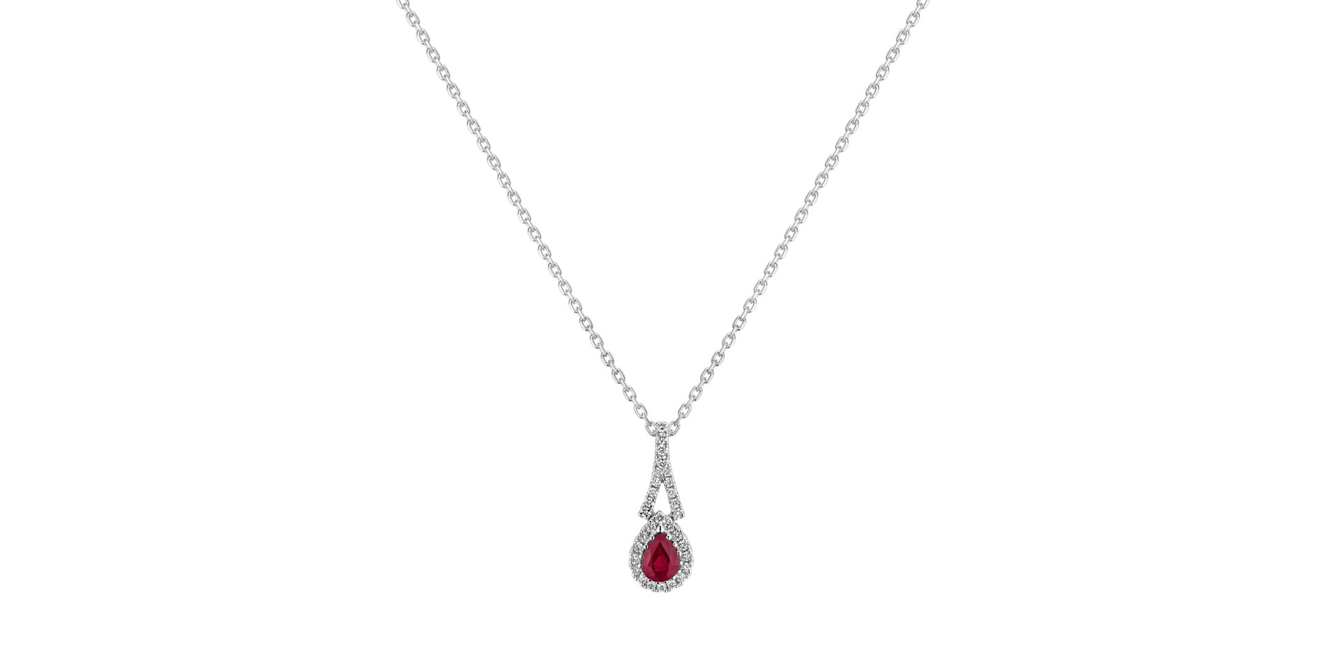 Diamond pendant with Ruby Coldarra