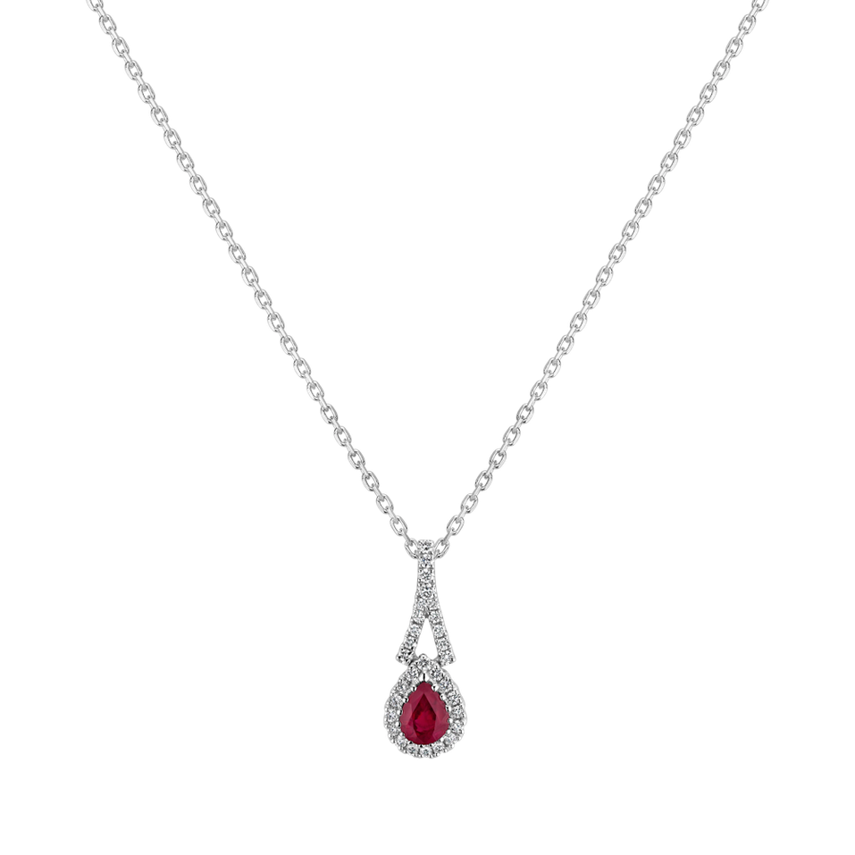 Diamond pendant with Ruby Coldarra