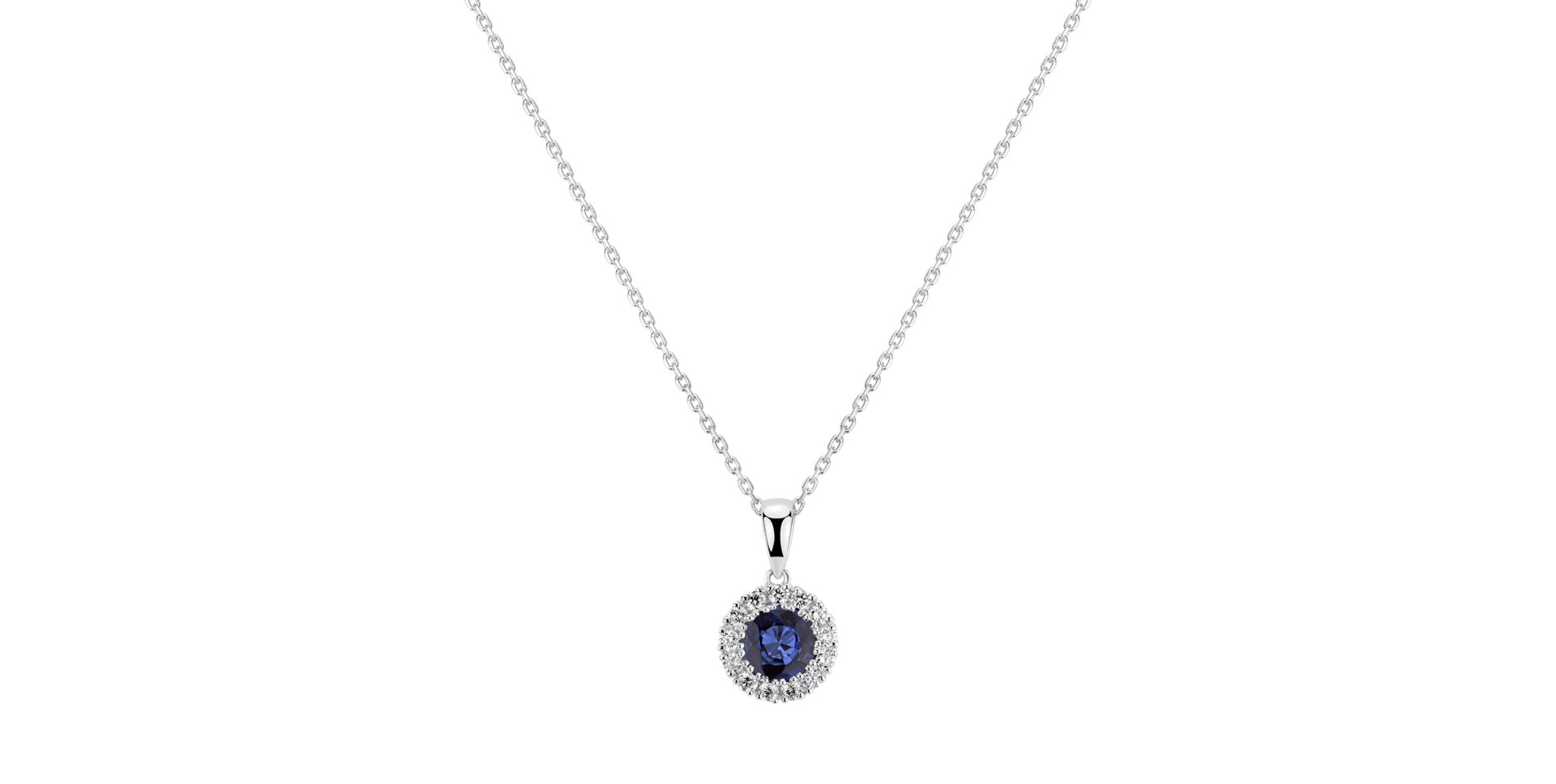 Diamond pendant with Sapphire Sapphire Eye