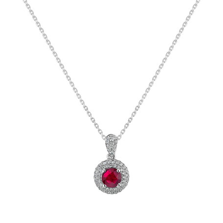 Diamond pendant with Ruby Israeli