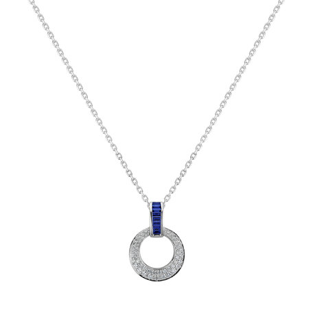 Diamond pendant with Sapphire Estelle