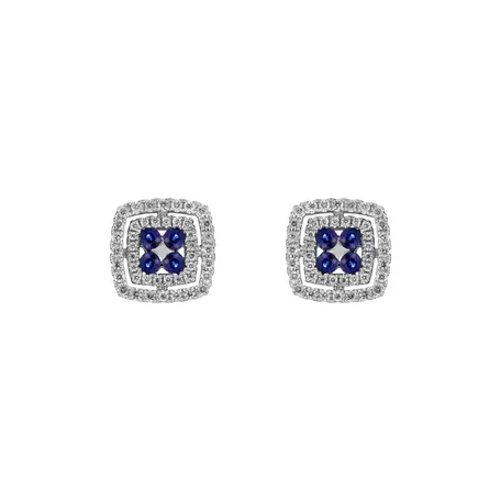 Diamond earrings and Sapphire Majestic Radiance