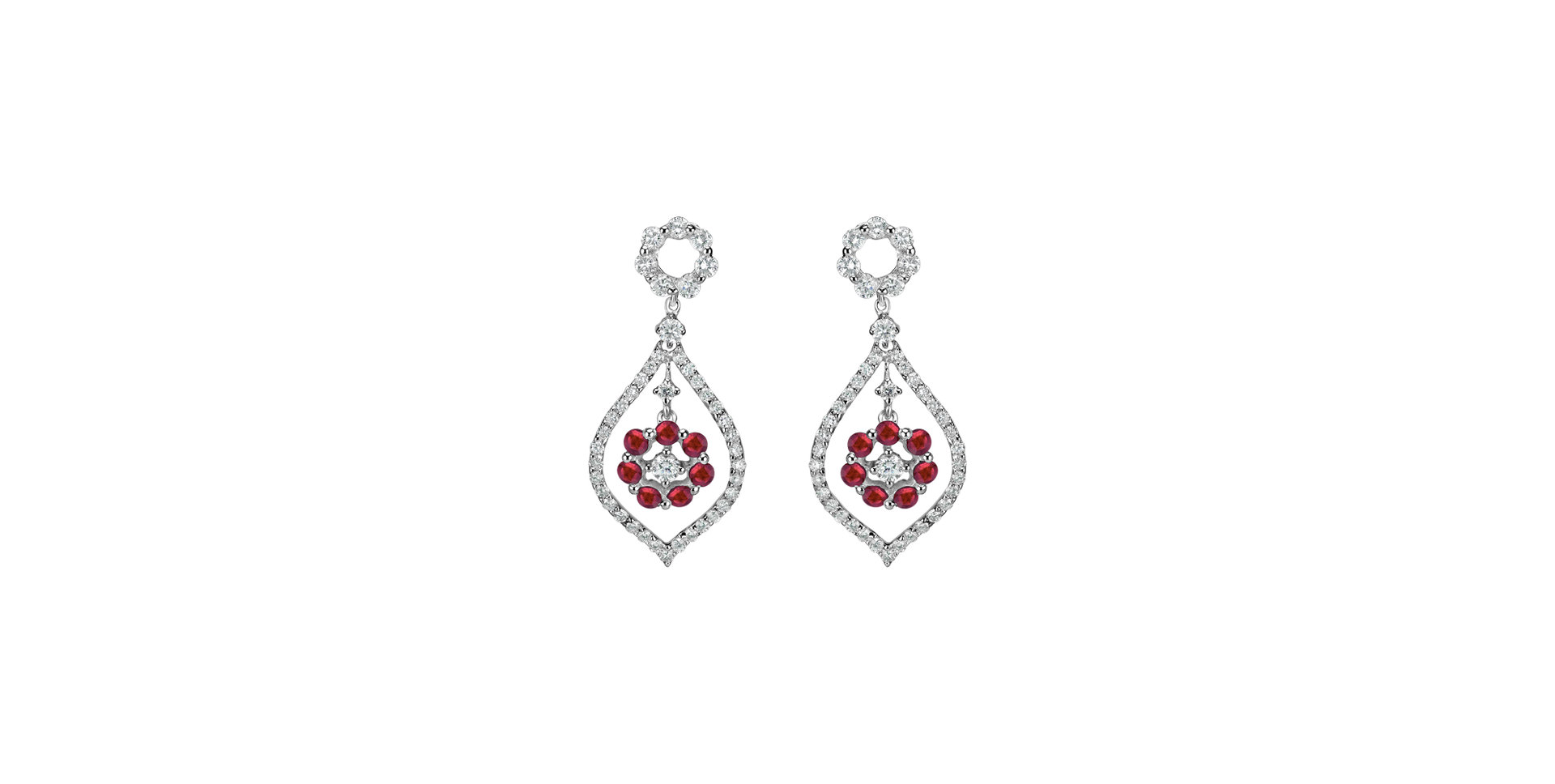 Diamond earrings and Ruby Makayla