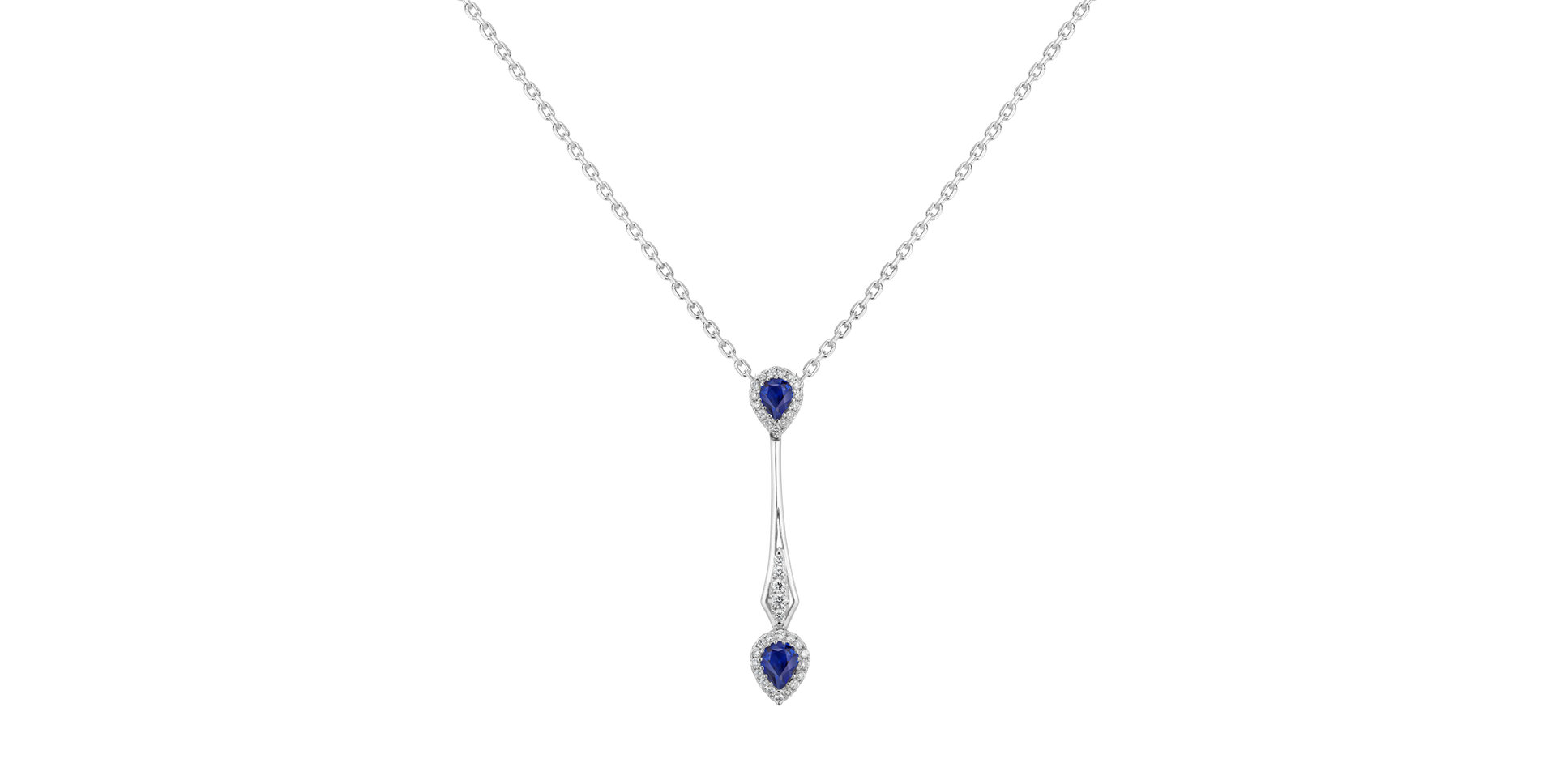 Diamond pendant with Sapphire The Key of Tears