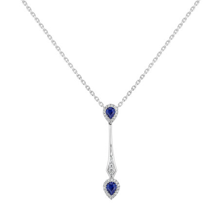 Diamond pendant with Sapphire The Key of Tears