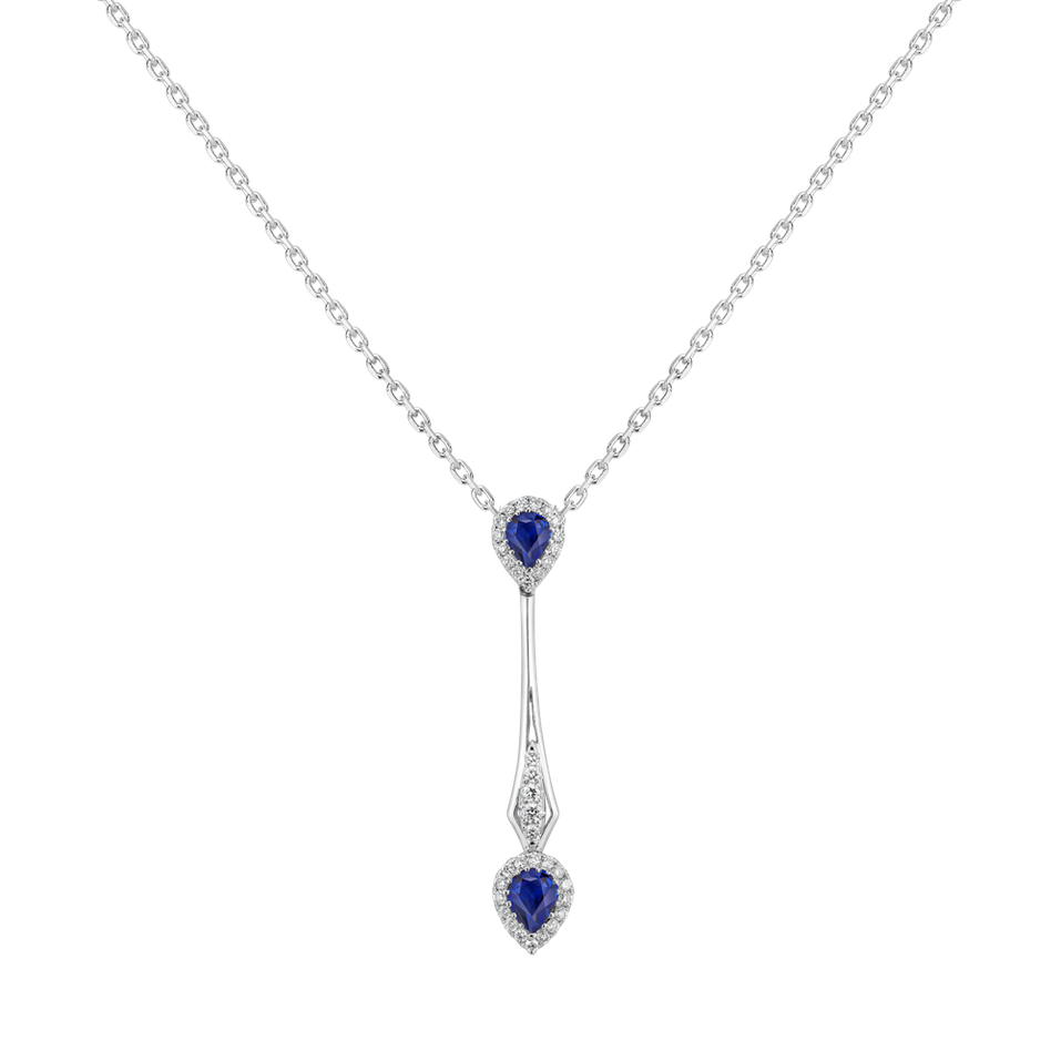 Diamond pendant with Sapphire The Key of Tears