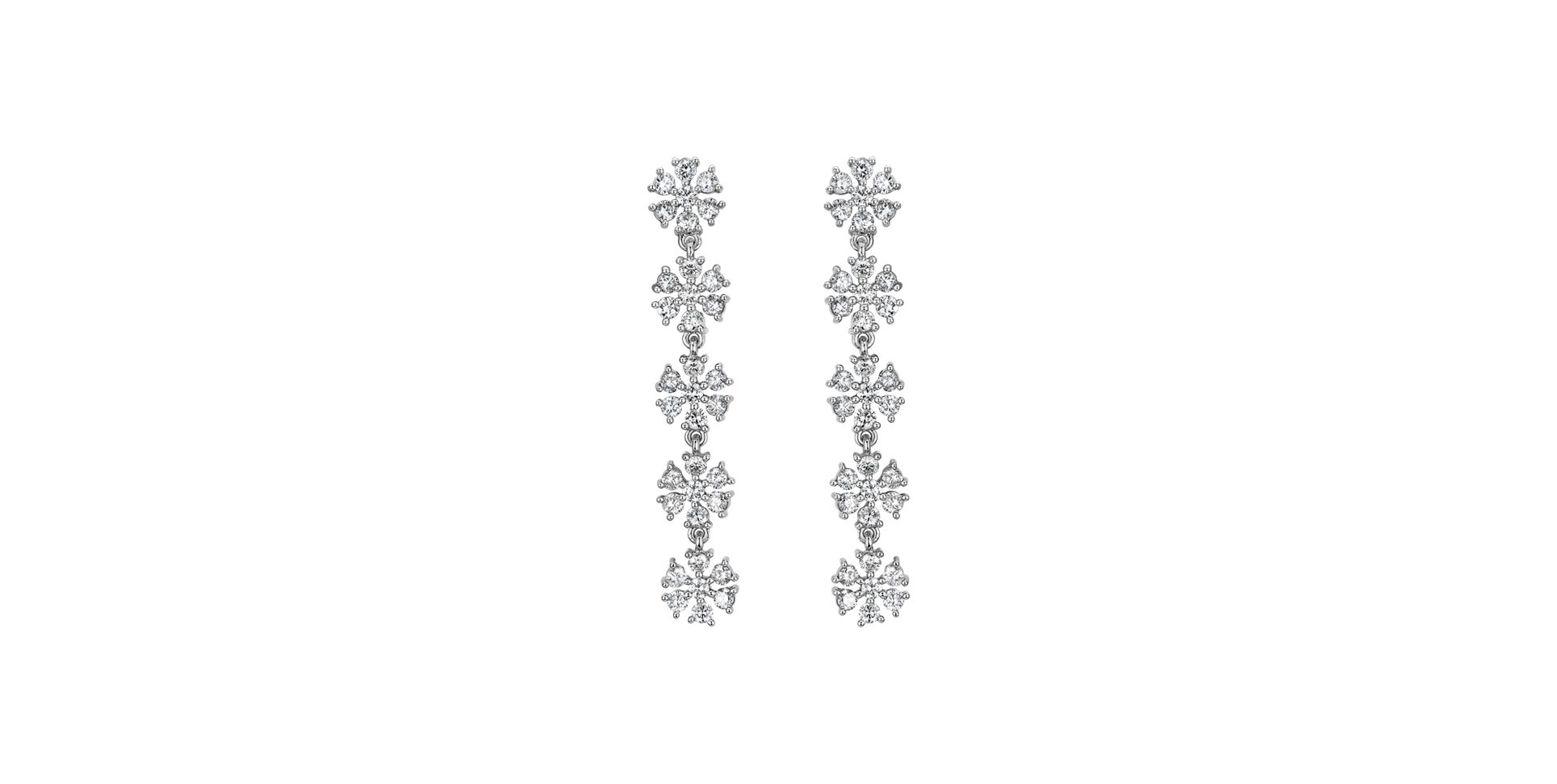 Diamond earrings Flower Waterfall