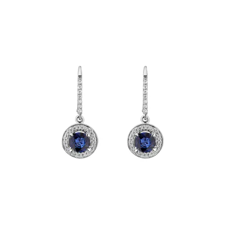 Diamond earrings with Sapphire Tenysi