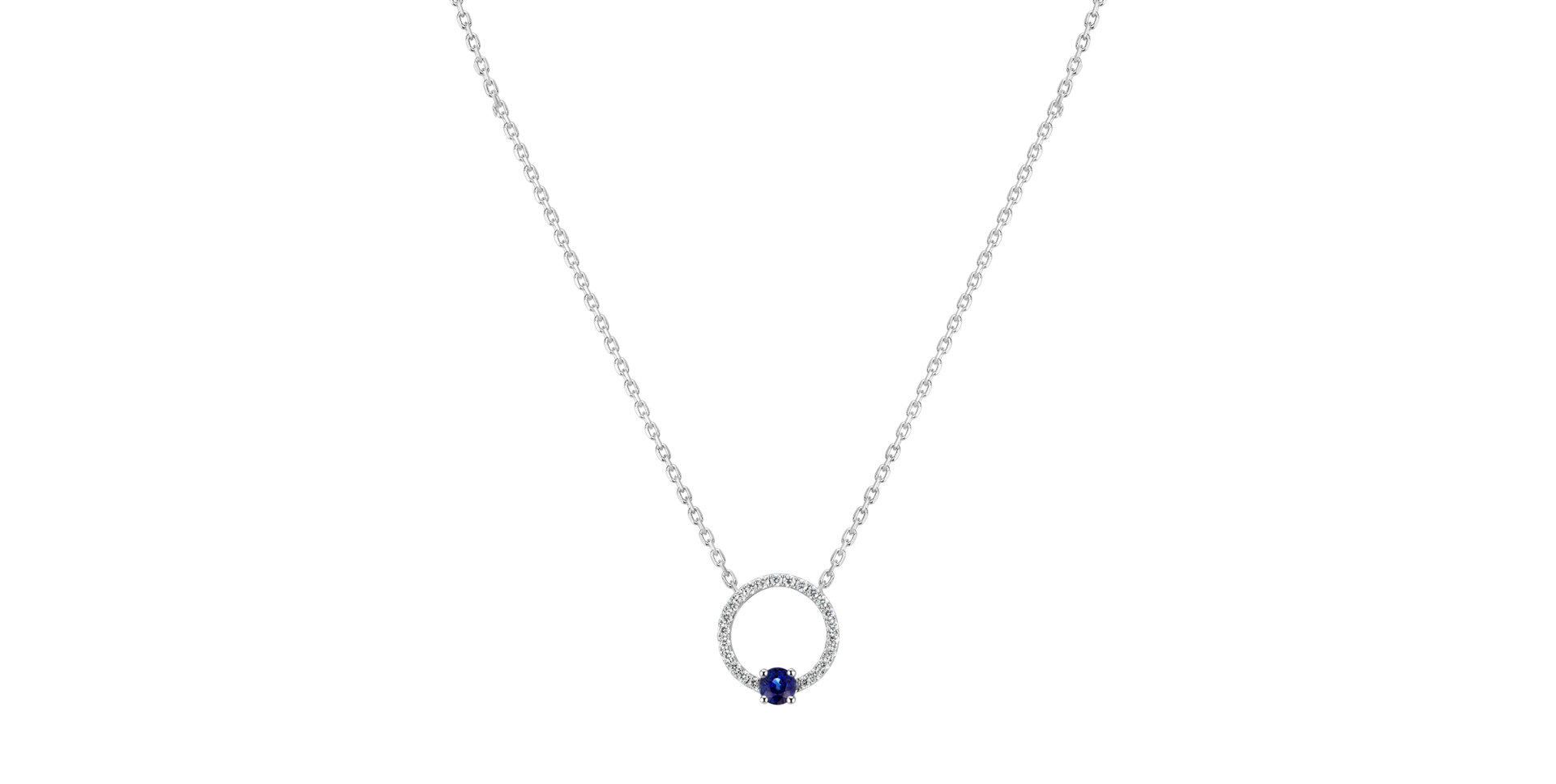 Diamond pendant with Sapphire Calm Night
