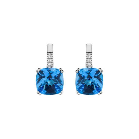 Diamond earrings with Topaz Space Romance