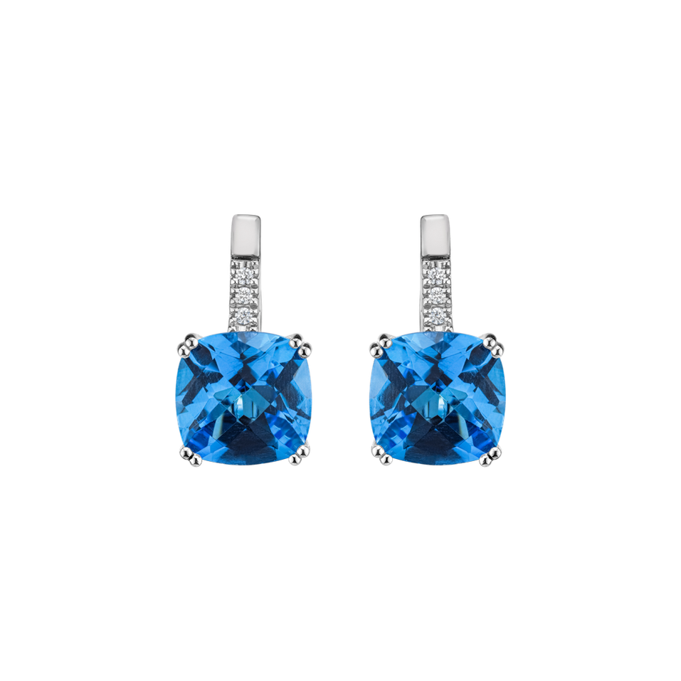 Diamond earrings with Topaz Space Romance