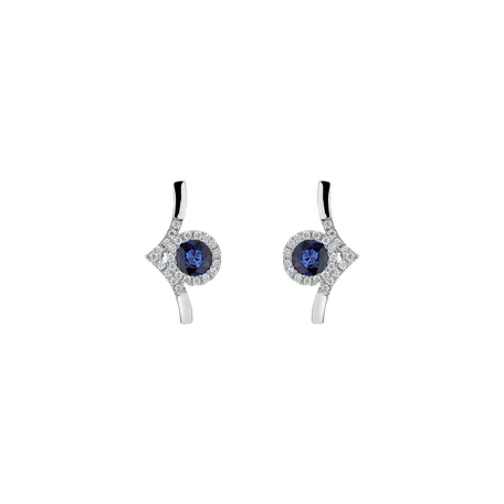 Diamond earrings with Sapphire Darkness in the Light