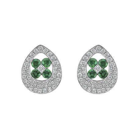 Diamond earrings and Emerald Nobl Charm