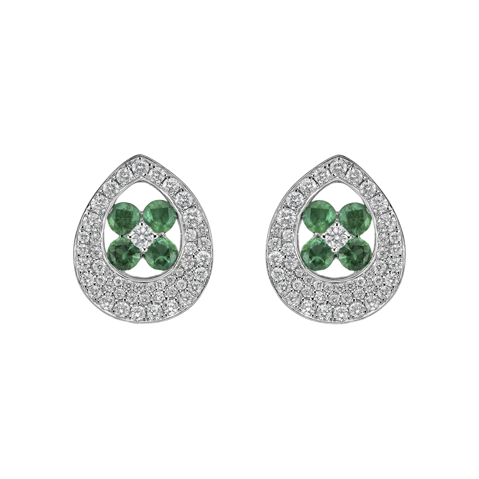 Diamond earrings and Emerald Nobl Charm