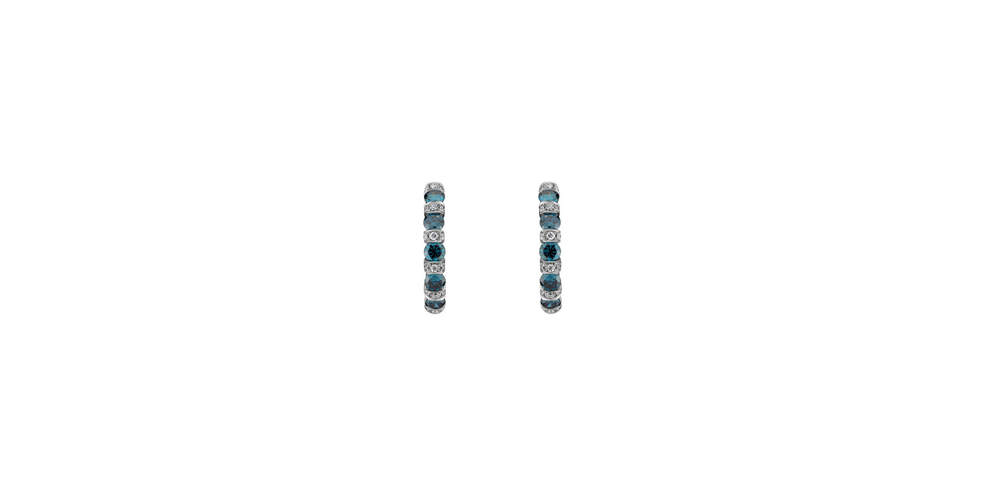 Earrings with blue and white diamonds Jacquelinne