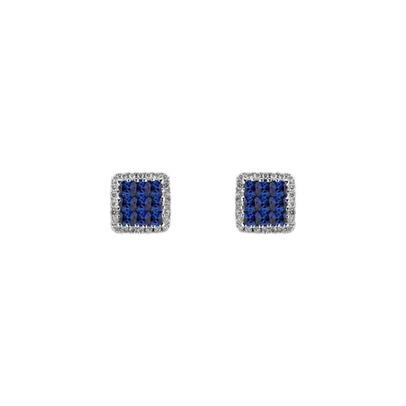 Diamond earrings and Sapphire Nisesh