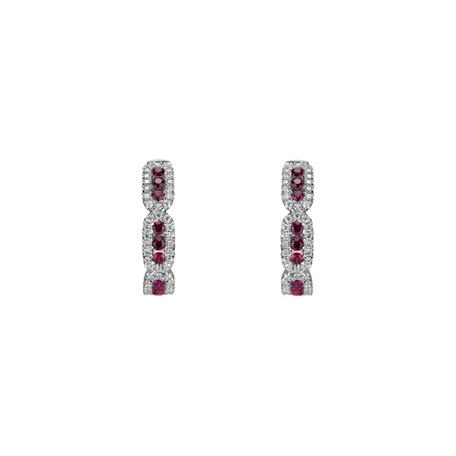 Diamond earrings and Ruby Lady Genevieve