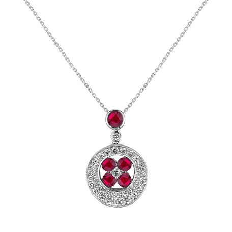 Diamond pendant with Ruby Flower of Spring