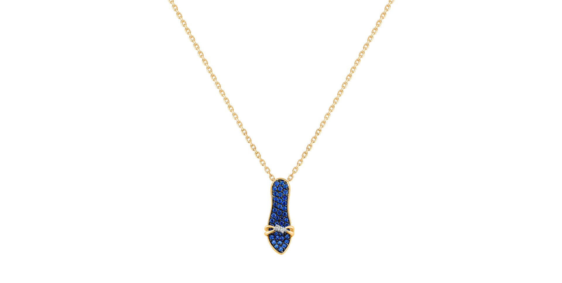 Diamond pendant with Sapphire Emerald Pump