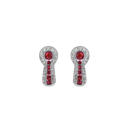 Diamond earrings and Ruby Dark Bella