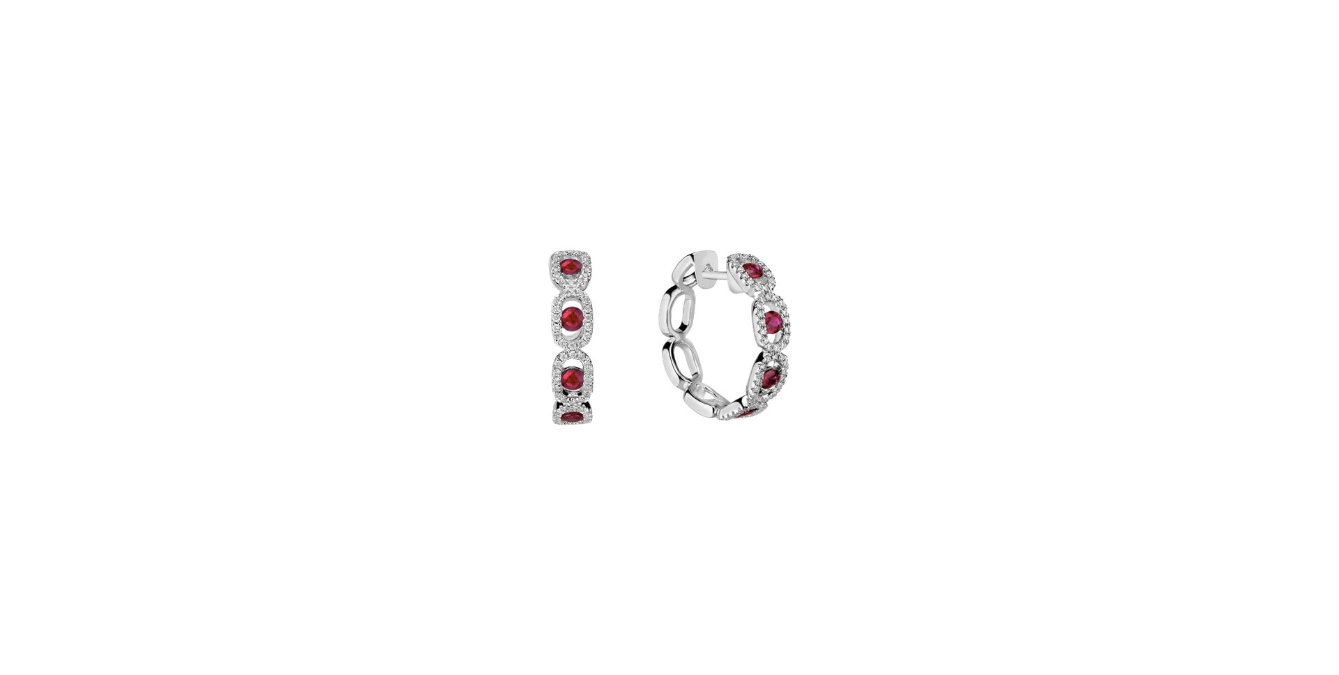 Diamond earrings and Ruby Royal Earrings