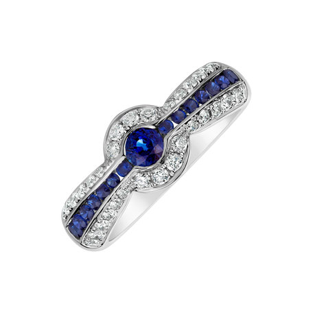 Diamond ring with Sapphire Valeria