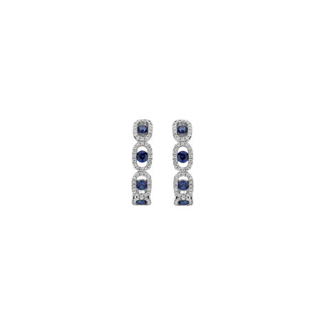 Diamond earrings and Sapphire Royal Earrings