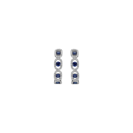 Diamond earrings and Sapphire Royal Earrings