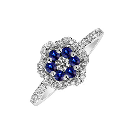 Diamond ring with Sapphire Reign