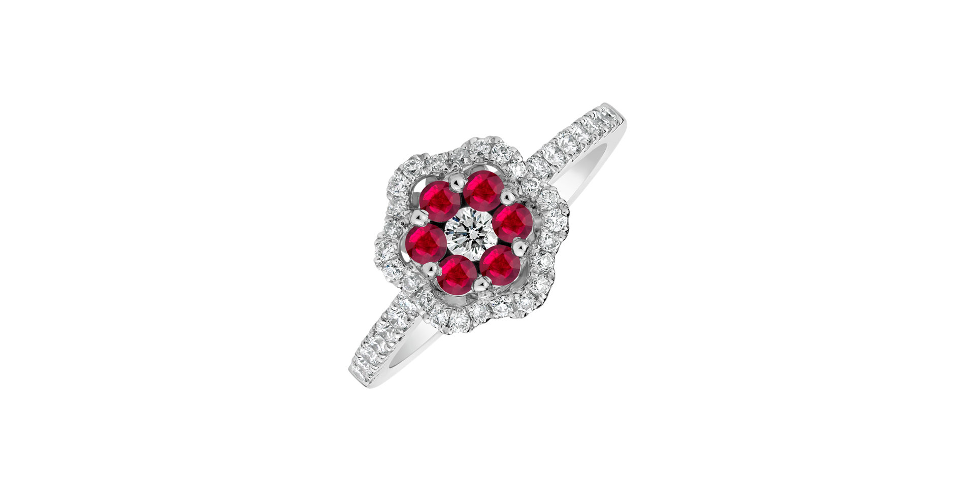 Diamond ring with Ruby Reign