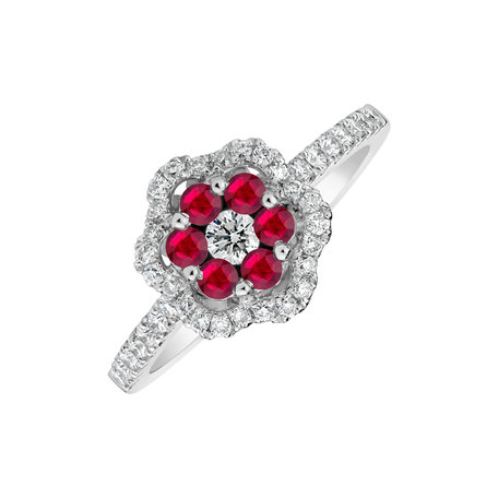 Diamond ring with Ruby Reign