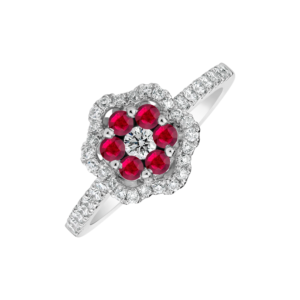 Diamond ring with Ruby Reign