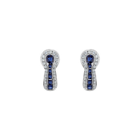 Diamond earrings and Sapphire Dark Bella