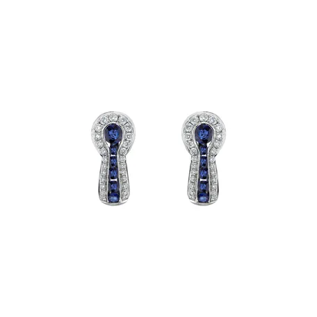 Diamond earrings and Sapphire Dark Bella