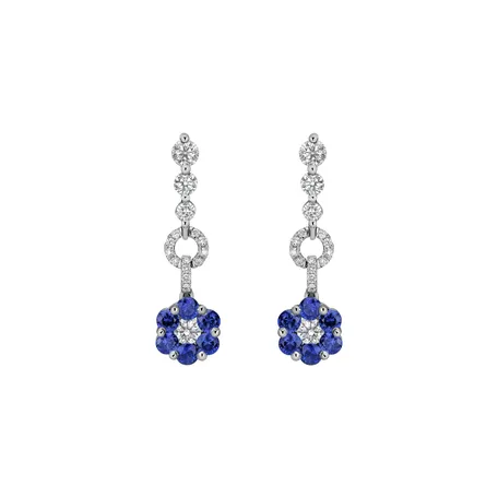 Diamond earrings and Sapphire Blue Sin
