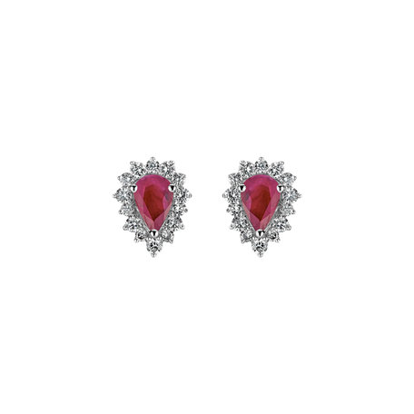 Diamond earrings with Ruby Red Passion