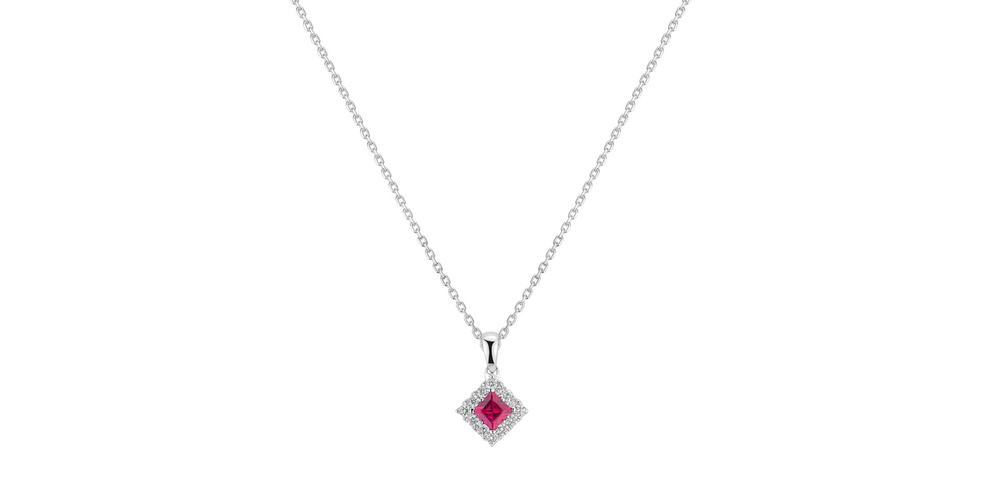 Diamond pendant with Ruby Rhombus Of Love