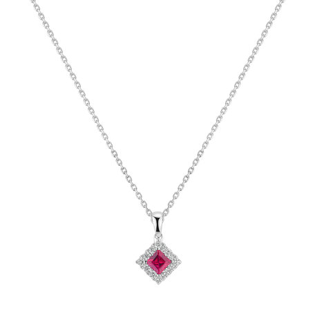 Diamond pendant with Ruby Rhombus Of Love