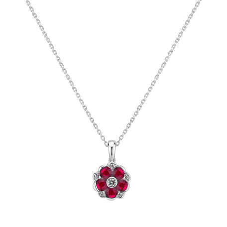 Diamond pendant with Ruby Amina