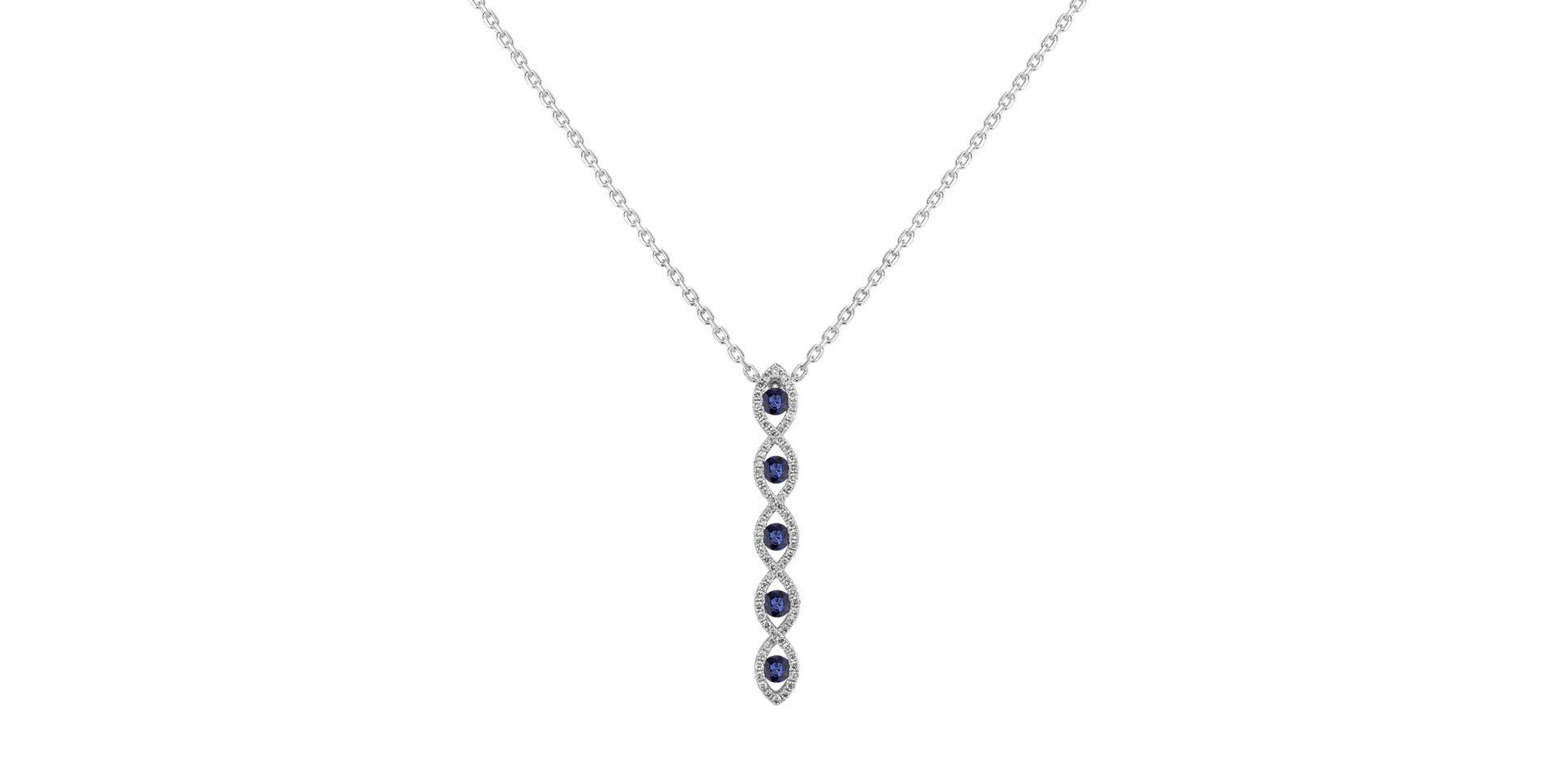 Diamond pendant with Sapphire Stones of Romance