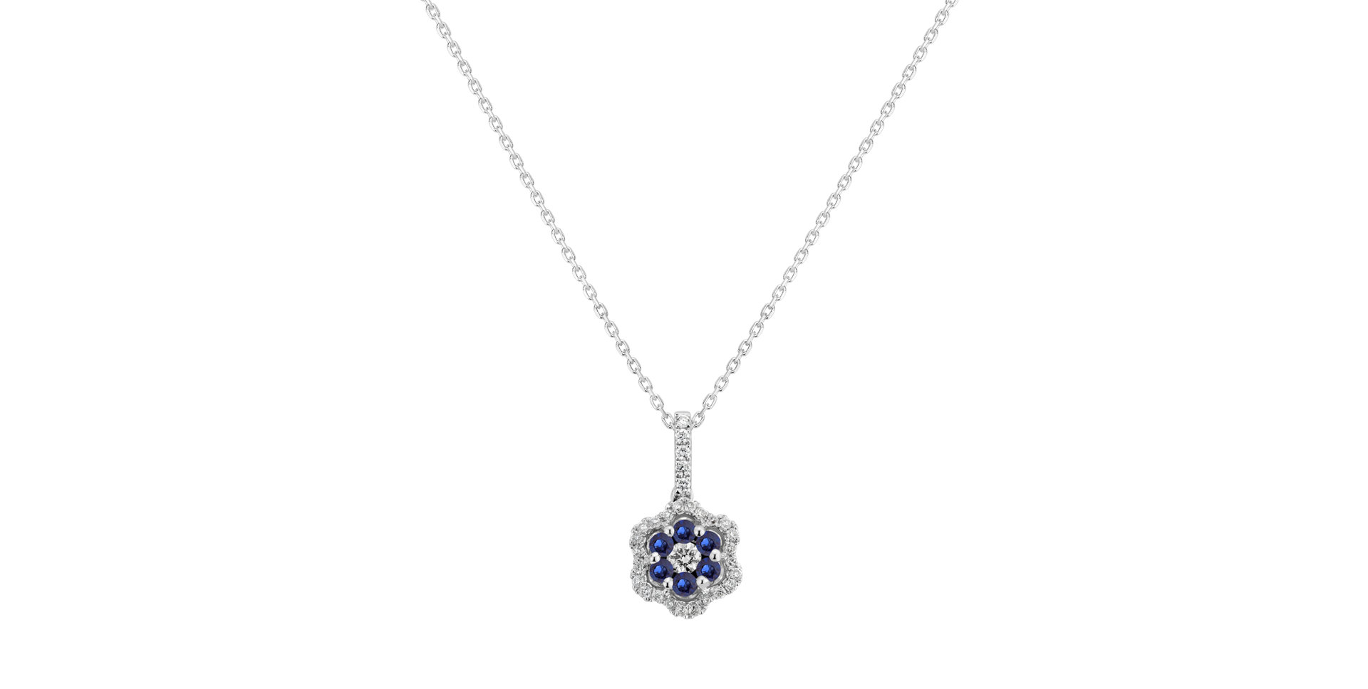 Diamond pendant with Sapphire Izabella