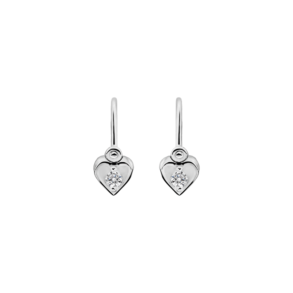 Children's diamond earrings Little Heart