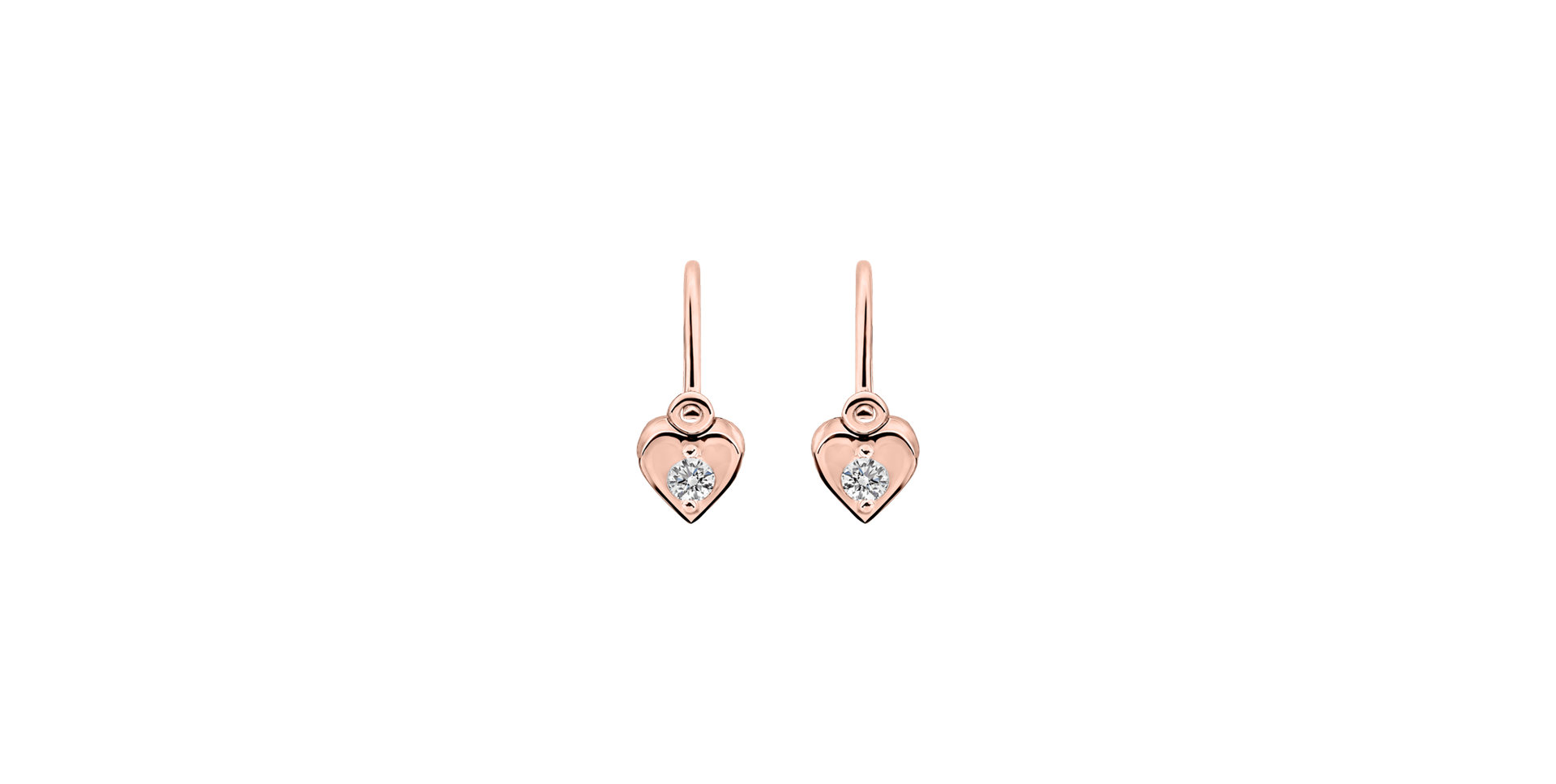 Children's diamond earrings Little Heart