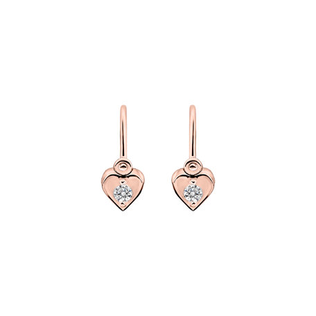 Children's diamond earrings Little Heart