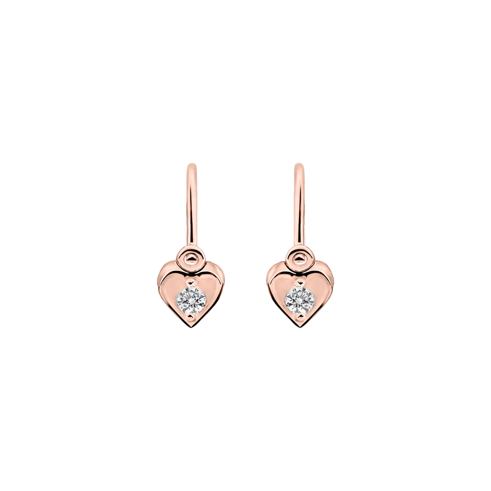 Children's diamond earrings Little Heart