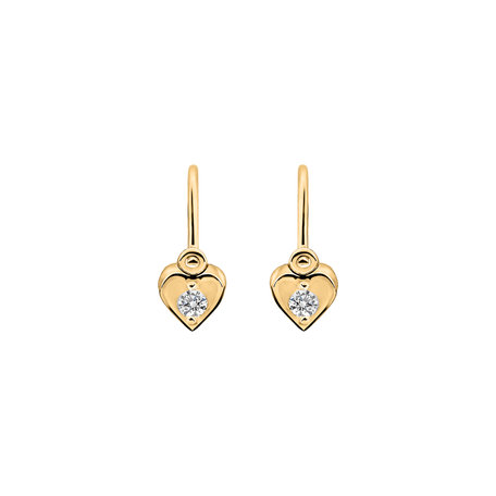 Children's diamond earrings Little Heart