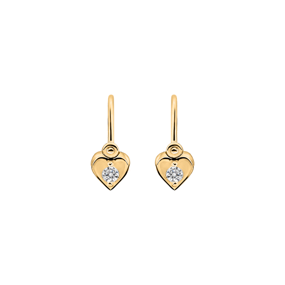 Children's diamond earrings Little Heart