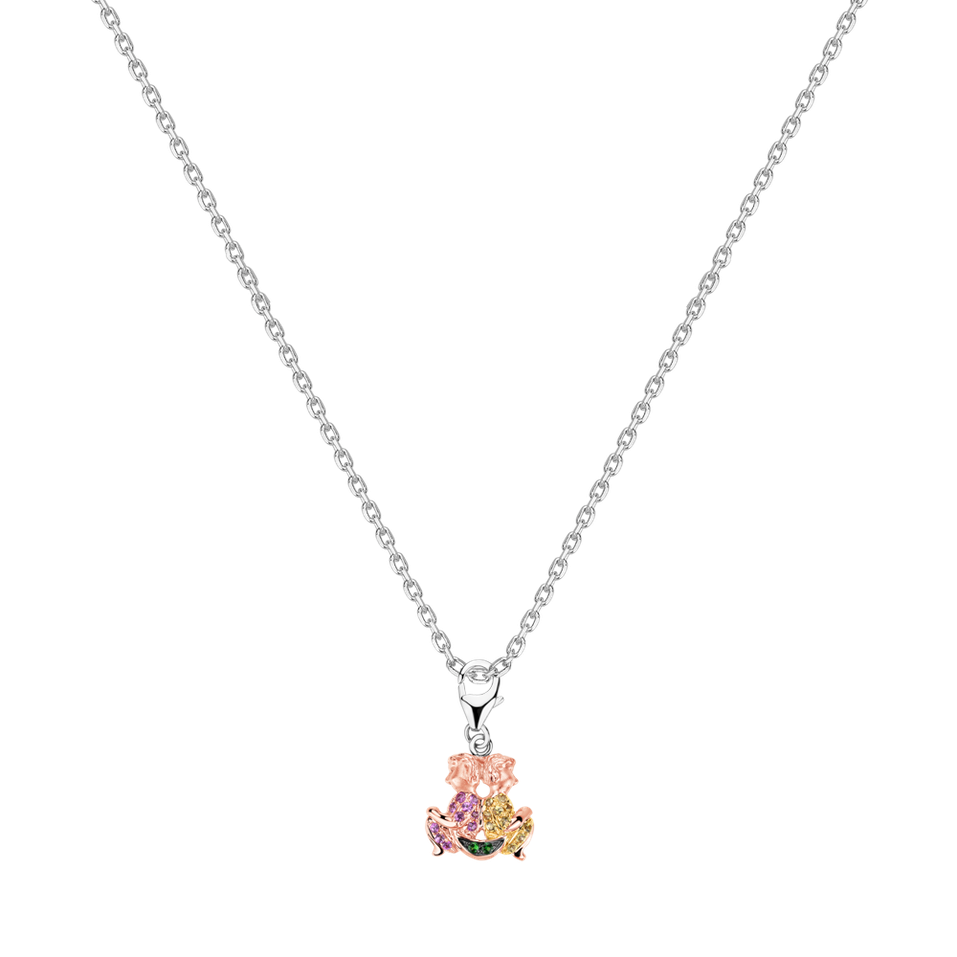 Pendant with Sapphires and Garnets Sapphire Gemini