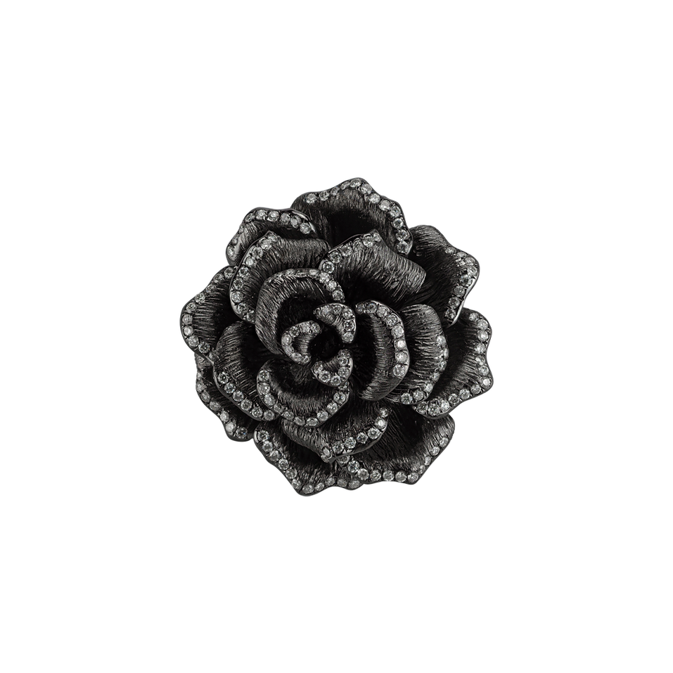 Diamond brooch Dark Hibiscus