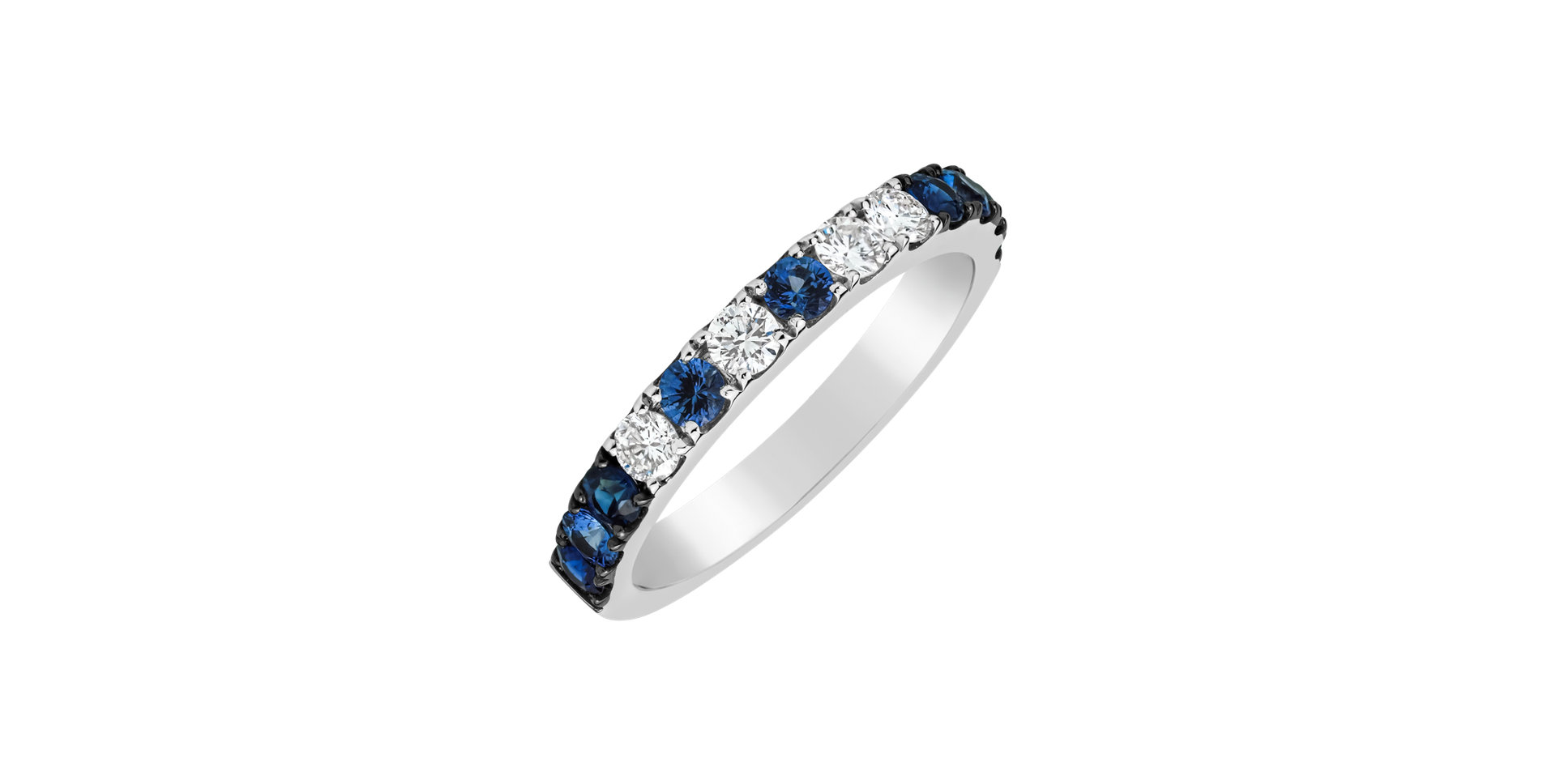 Diamond ring with Sapphires Indigo Haze